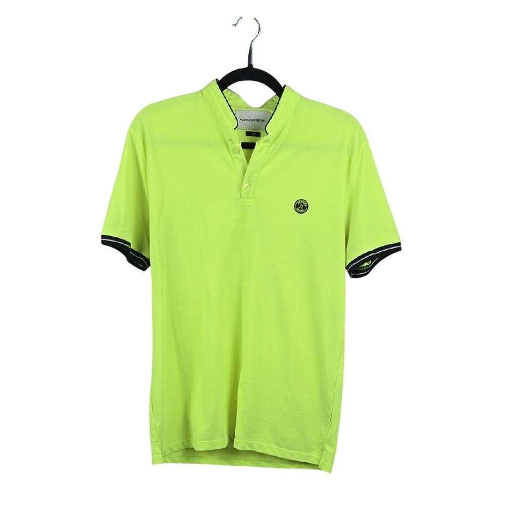 The Kooples Sport Neon Yellow Pique Polo Shirt Size Medium